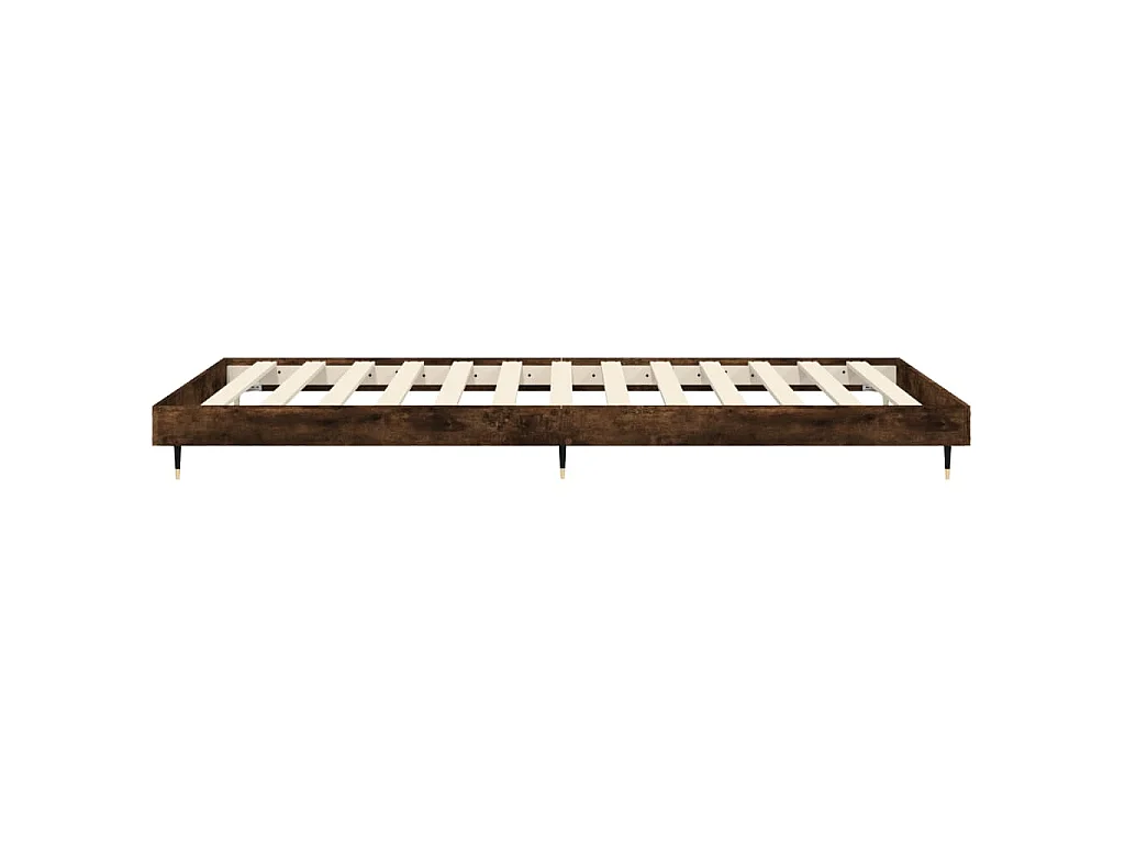 Cadre de lit sans matelas chêne fumé 90x190cm bois d'ingénierie