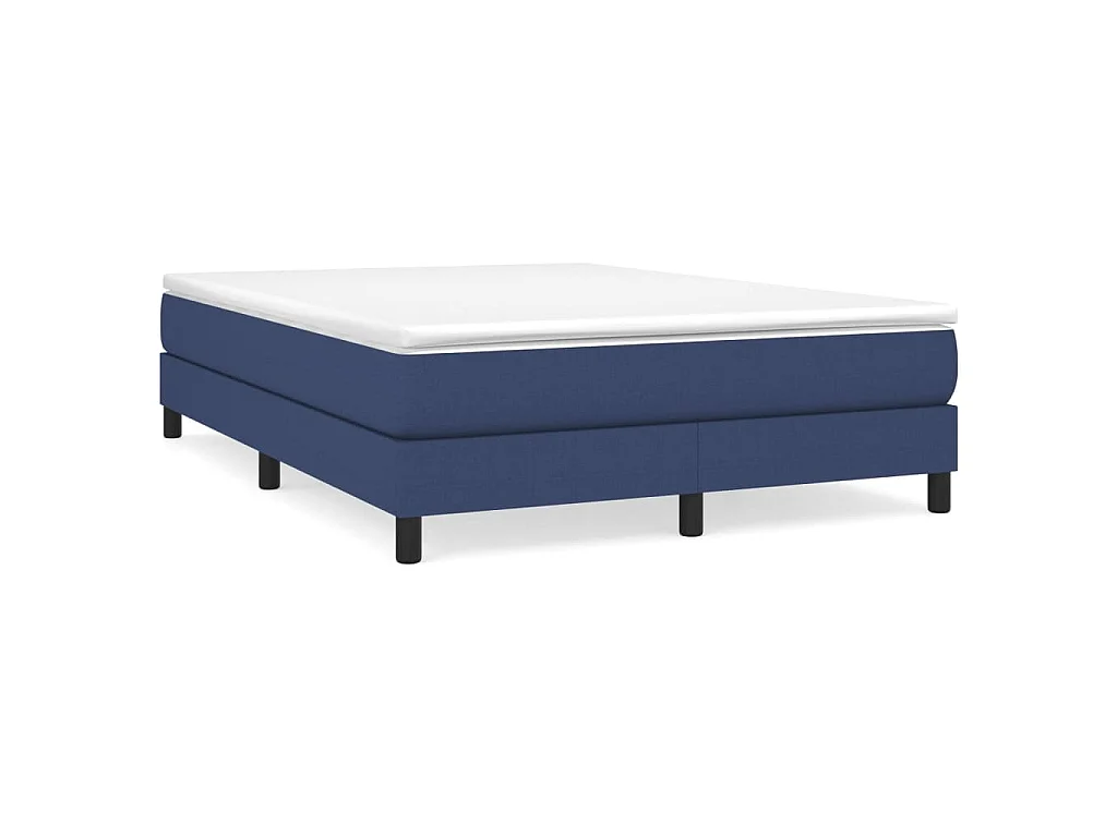 Estrutura de cama com molas 140x190 cm tecido azul