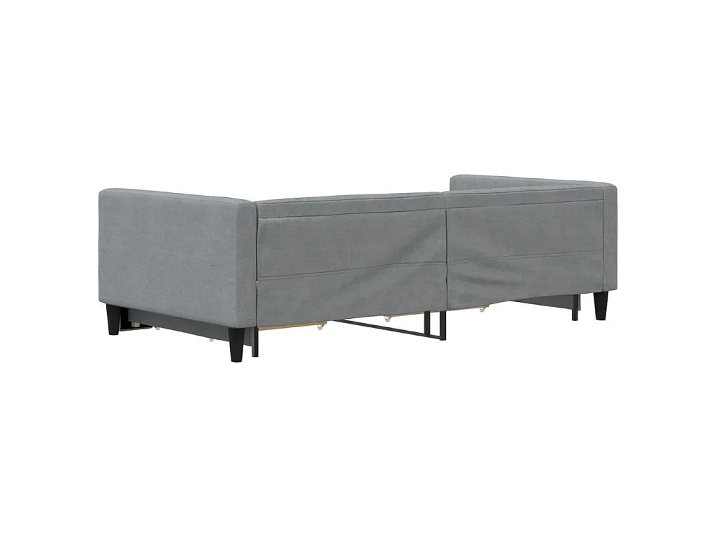 Divano Letto Estraibile Cassetti Grigio Chiaro 100x200 Tessuto