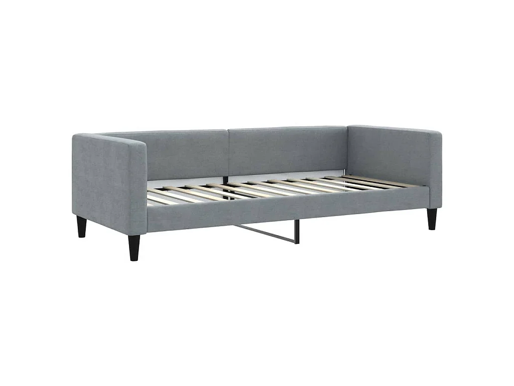 Divano Letto Estraibile Cassetti Grigio Chiaro 100x200 Tessuto