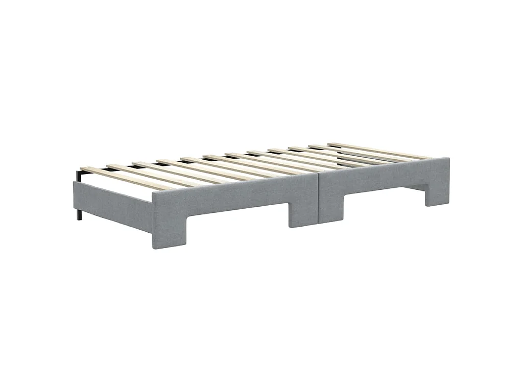 Divano Letto Estraibile Cassetti Grigio Chiaro 100x200 Tessuto