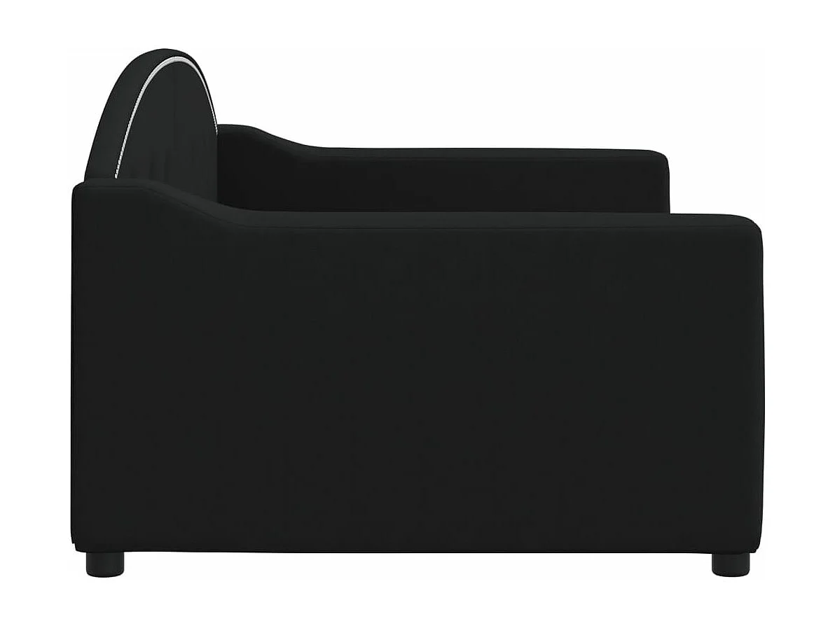 Lit de repos sans matelas noir 90x200 cm tissu