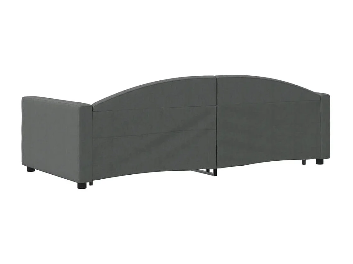 Divano Letto Estraibile Cassetti Grigio Scuro 90x200cm Tessuto