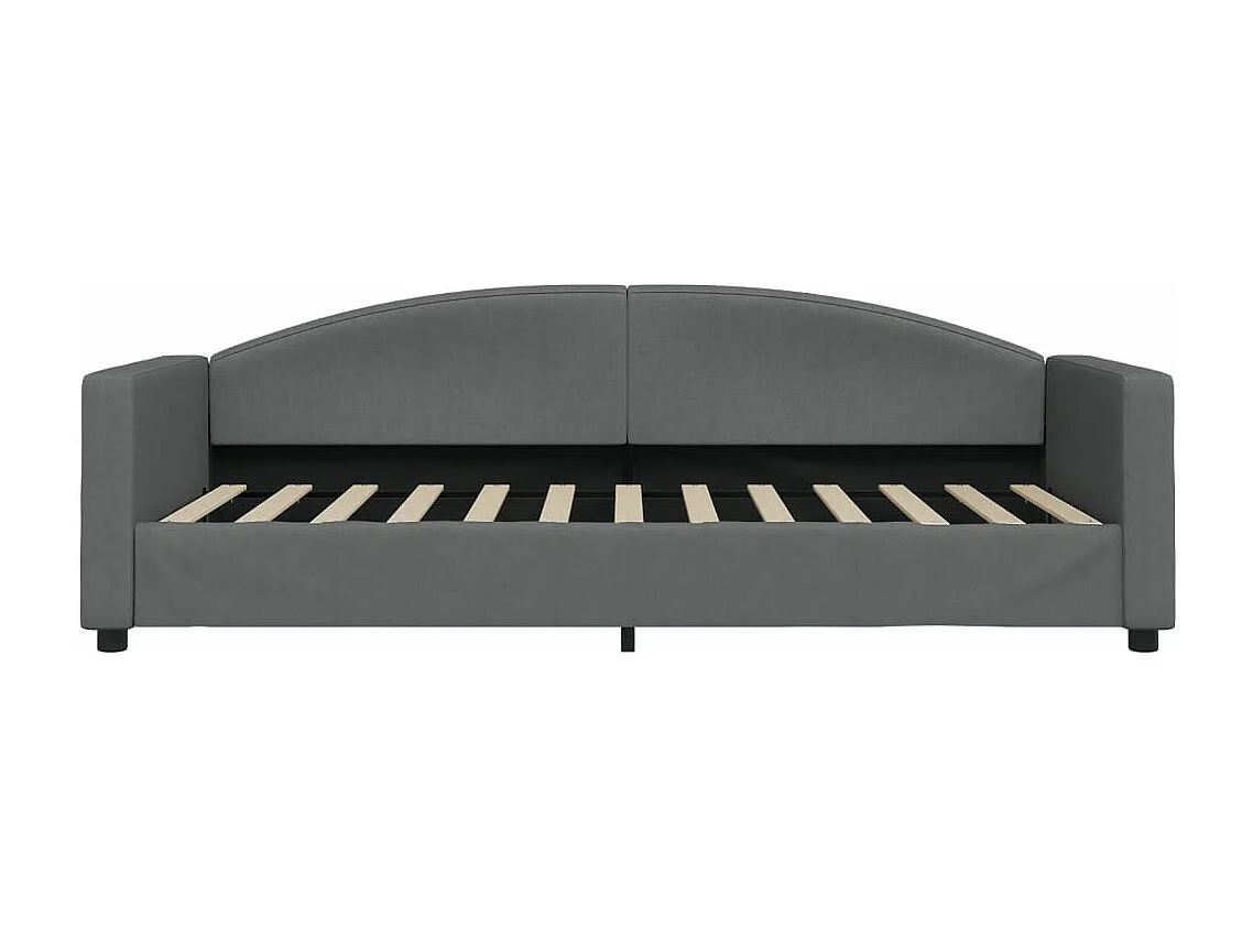 Divano Letto Estraibile Cassetti Grigio Scuro 90x200cm Tessuto