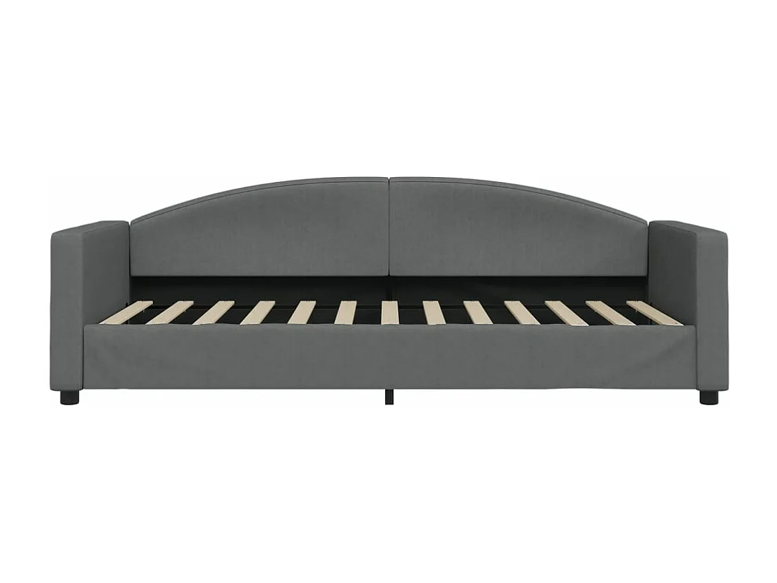 Divano Letto Estraibile Cassetti Grigio Scuro 90x200cm Tessuto