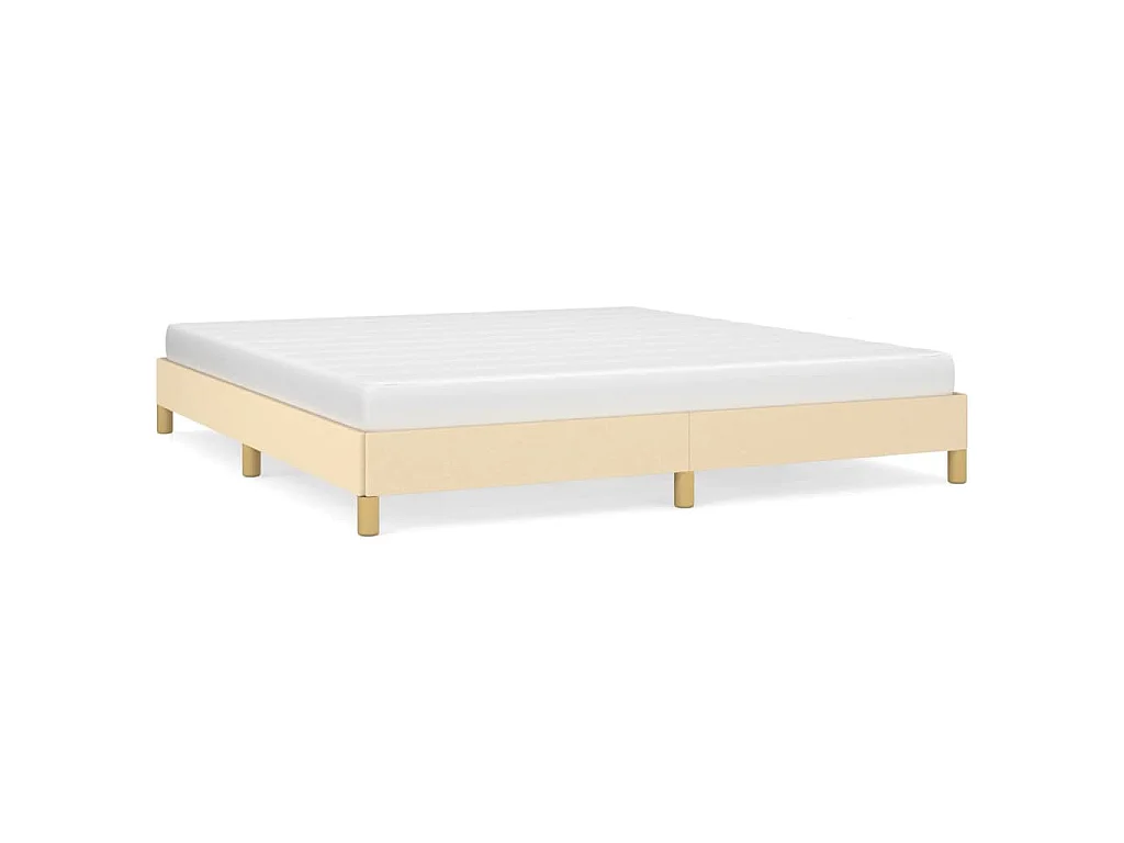 Cadre de lit sans matelas crème 180x200 cm tissu