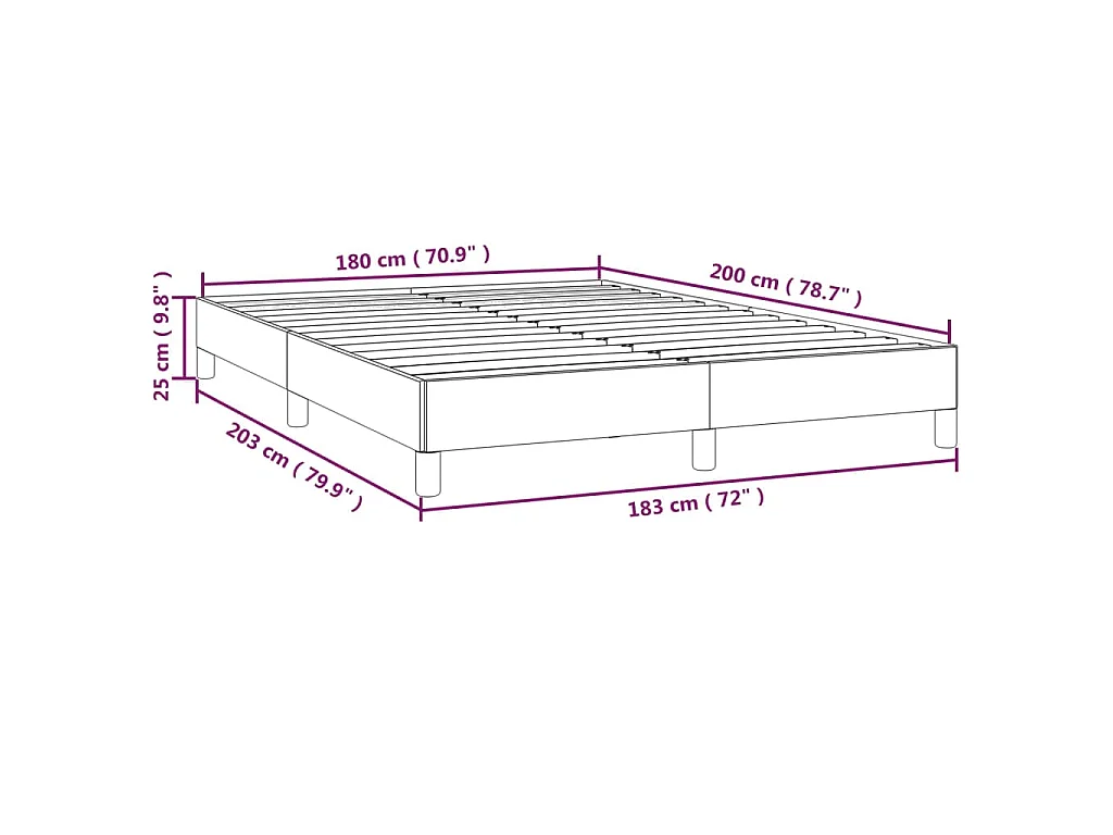 Cadre de lit sans matelas crème 180x200 cm tissu