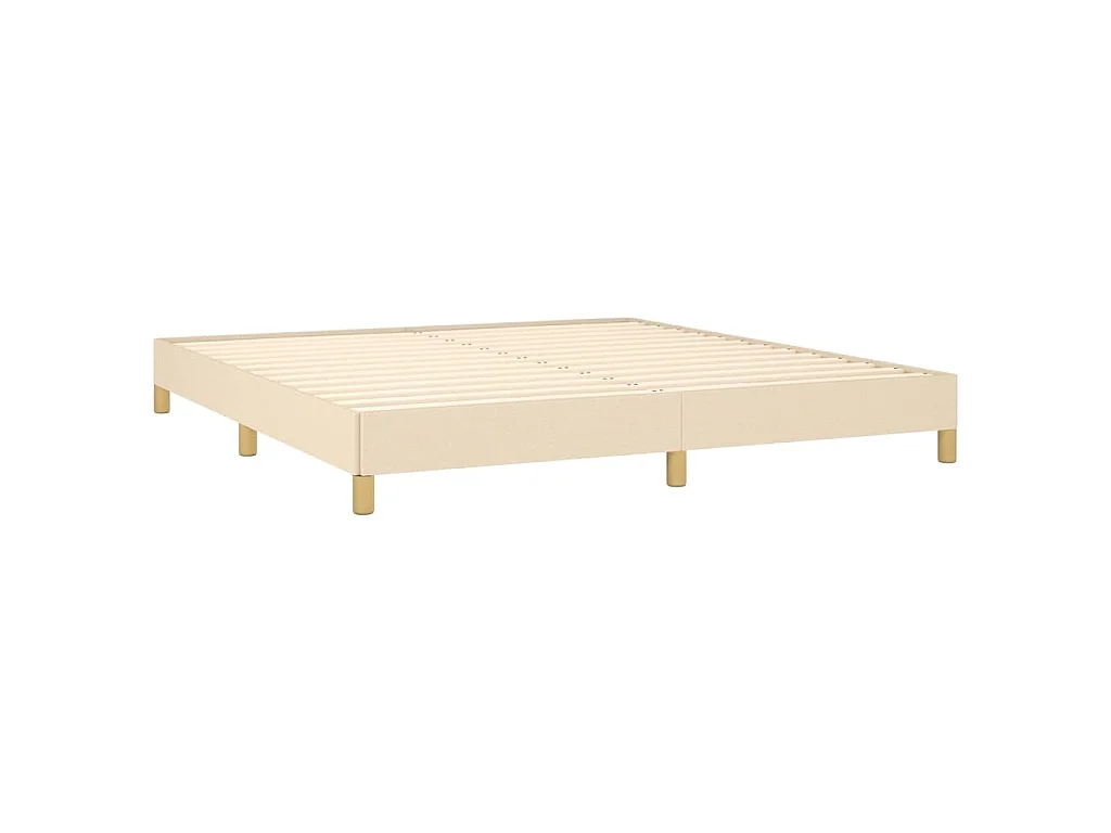 Cadre de lit sans matelas crème 180x200 cm tissu