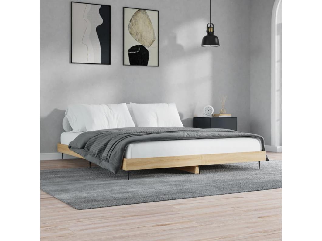 Estructura de cama sin colchón roble Sonoma 180x200 cm