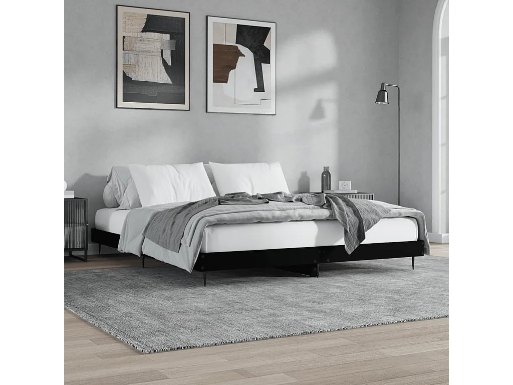 Bettgestell Schwarz 120x200 cm Holzwerkstoff
