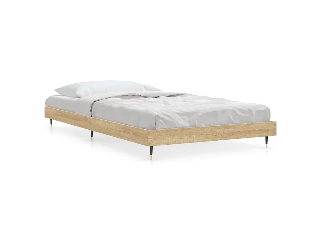 Cadre de lit sans matelas chêne sonoma 100x200 cm