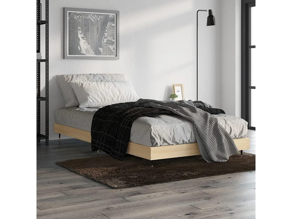 Cadre de lit sans matelas chêne sonoma 100x200 cm