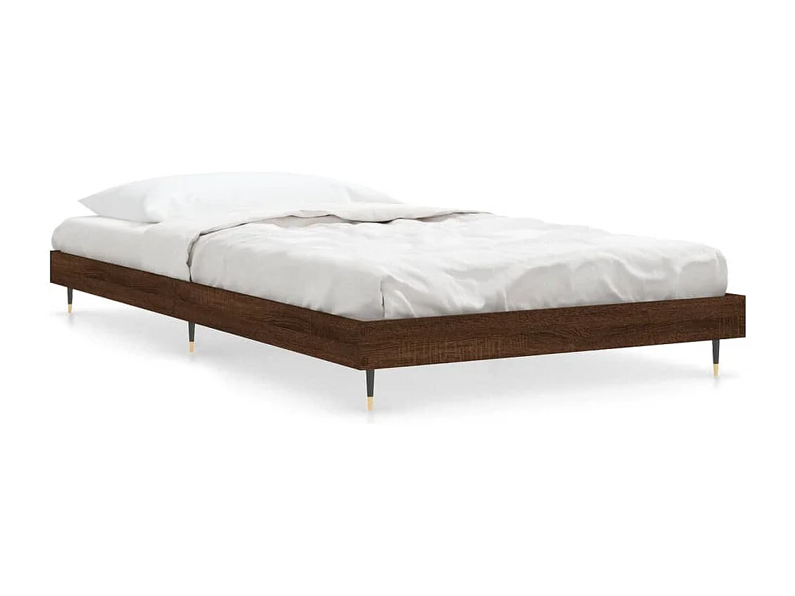 Cadre de lit sans matelas chêne marron 90x200cm bois ingénierie