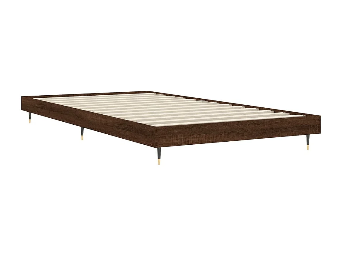 Cadre de lit sans matelas chêne marron 90x200cm bois ingénierie