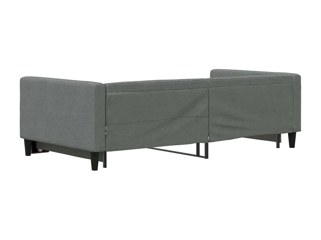 Tagesbett Ausziehbar Dunkelgrau 100x200 cm Stoff