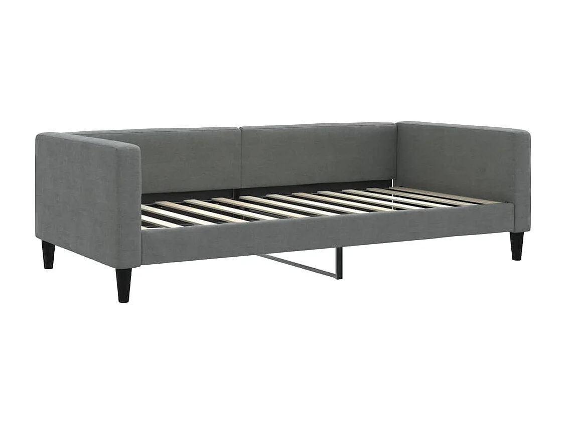 Tagesbett Ausziehbar Dunkelgrau 100x200 cm Stoff