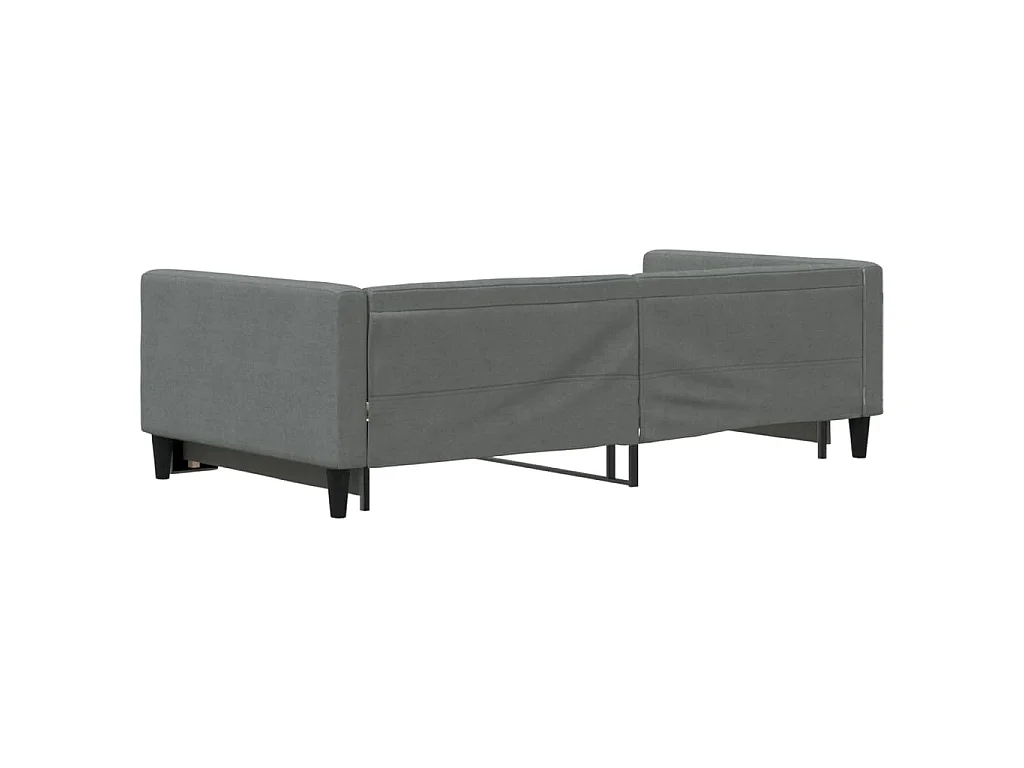 Lit de jour avec gigogne sans matelas gris foncé 100x200 cm
