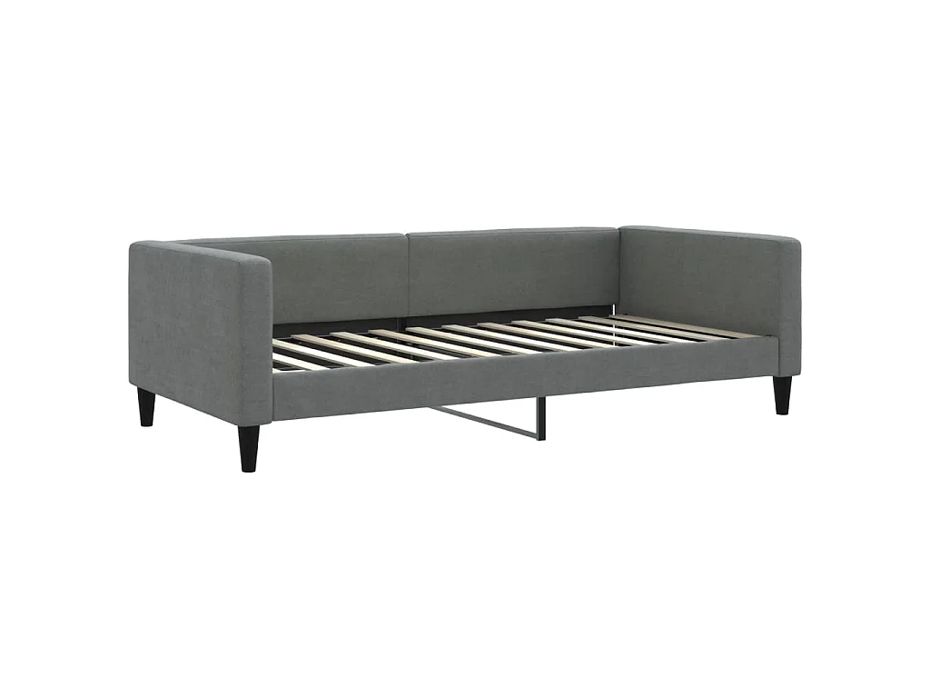 Lit de jour avec gigogne sans matelas gris foncé 100x200 cm