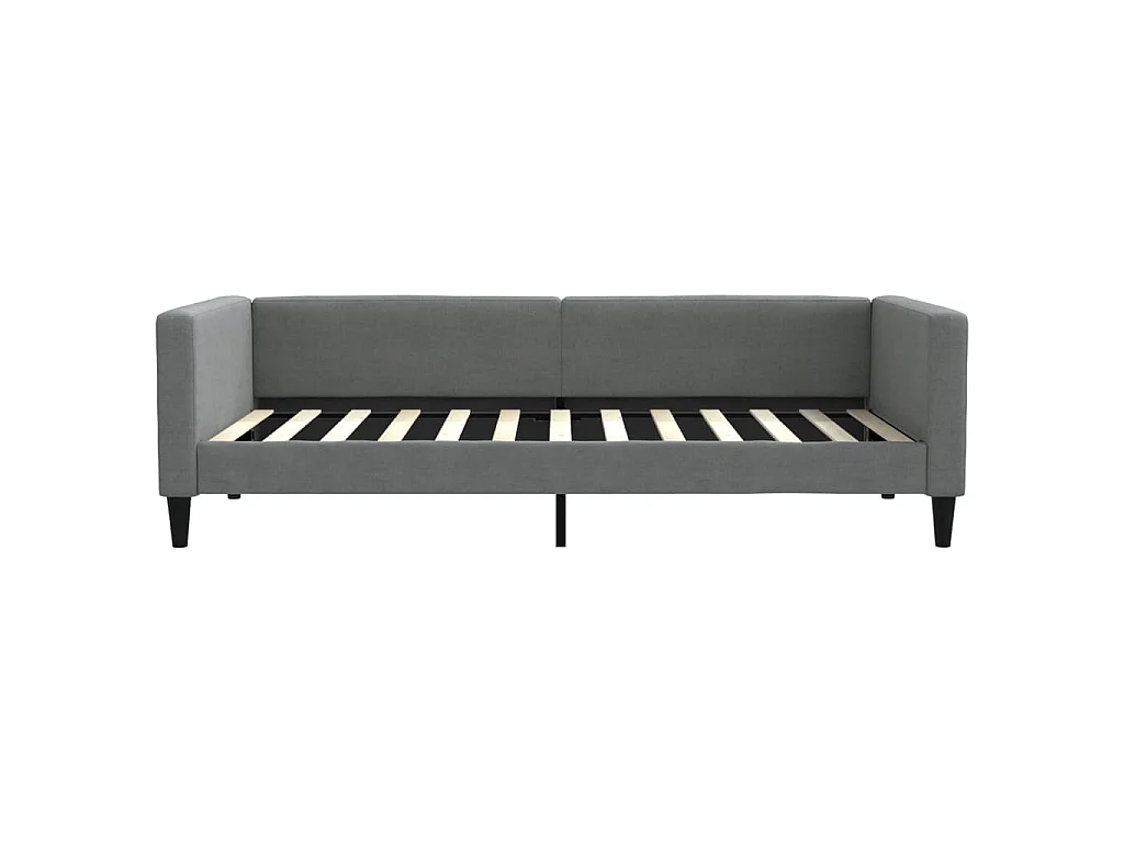Lit de jour avec gigogne sans matelas gris foncé 100x200 cm