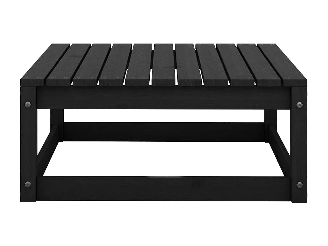 Salon de jardin 5 pcs noir bois de pin massif