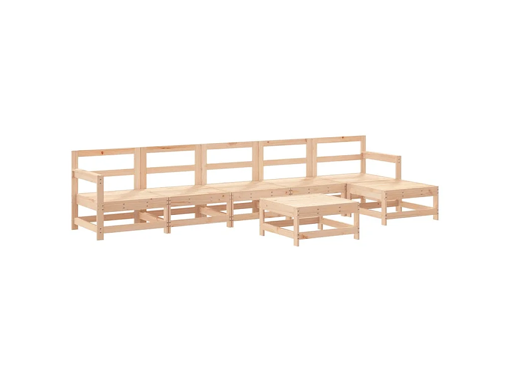 7-delige Loungeset massief grenenhout