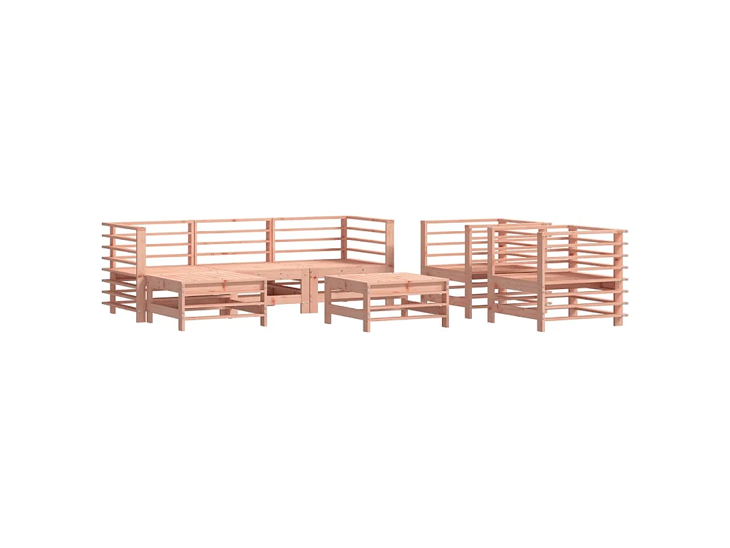 Juego de muebles de jardín 7 pzas madera maciza abeto Douglas