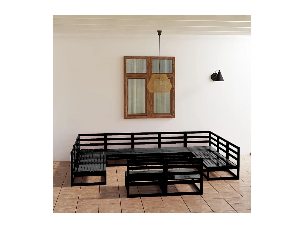 11-delige Loungeset massief grenenhout