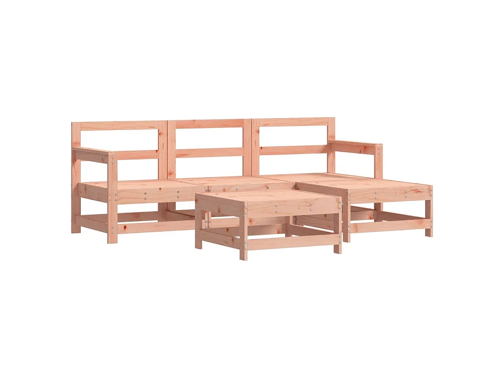 Juego de sofás de jardín 5 pzas madera maciza de abeto Douglas