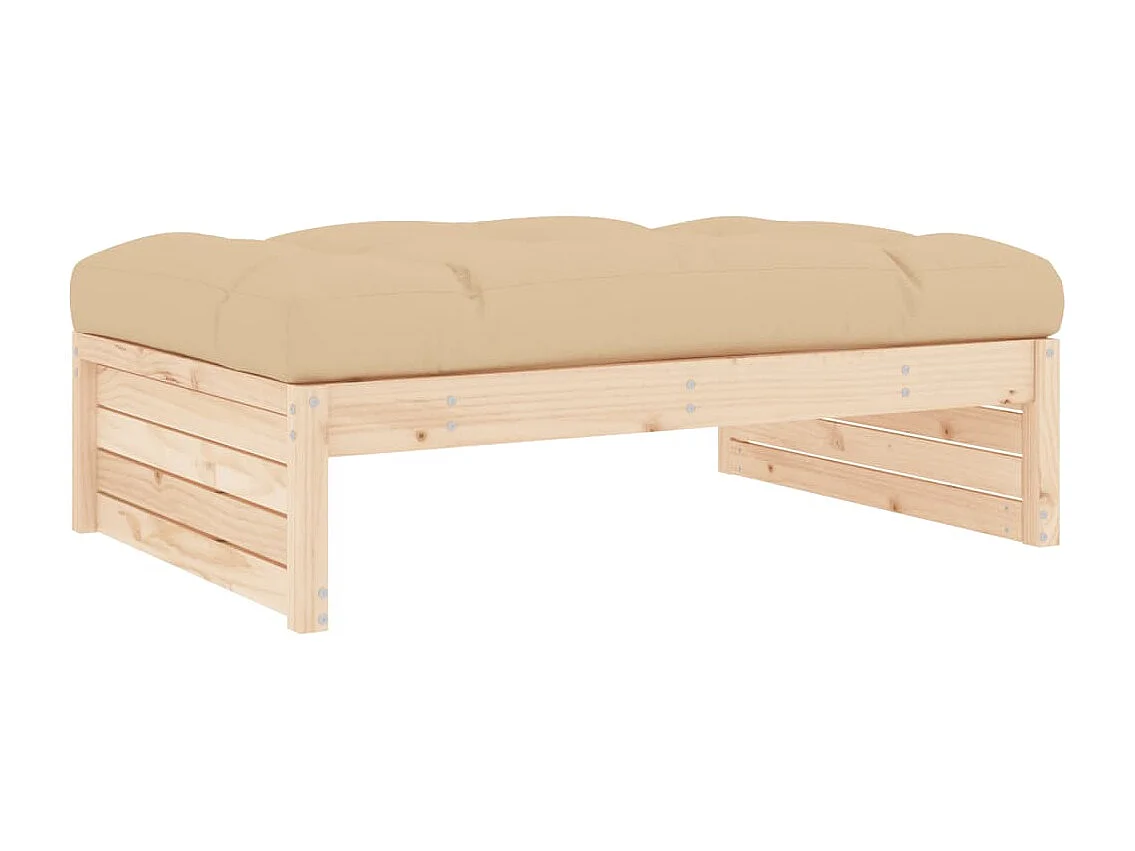 Set Divani da Giardino 6 pz con Cuscini in Legno Massello