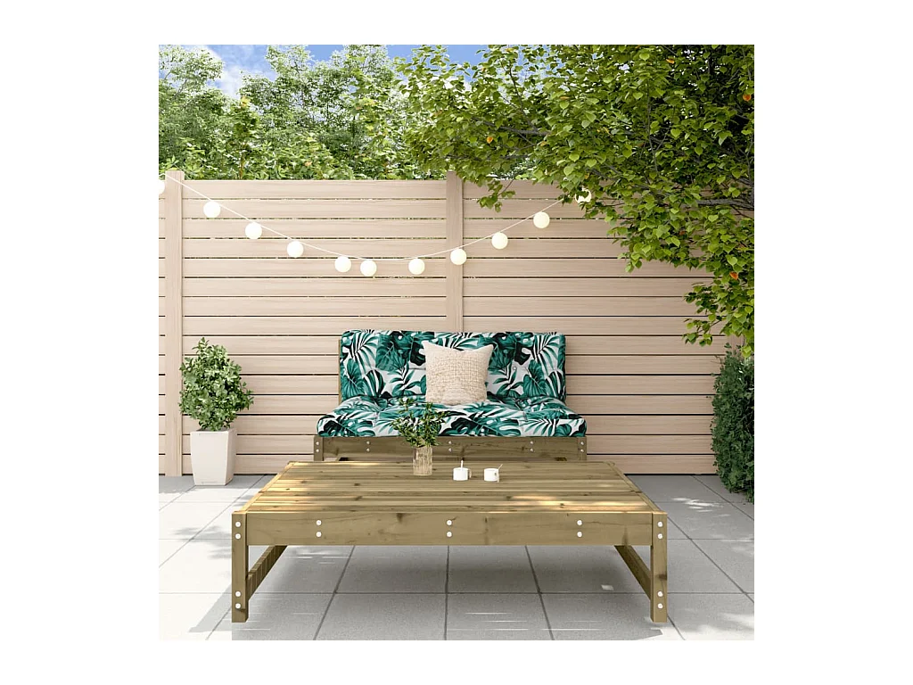 Salon de jardin 2 pcs bois de pin imprégné