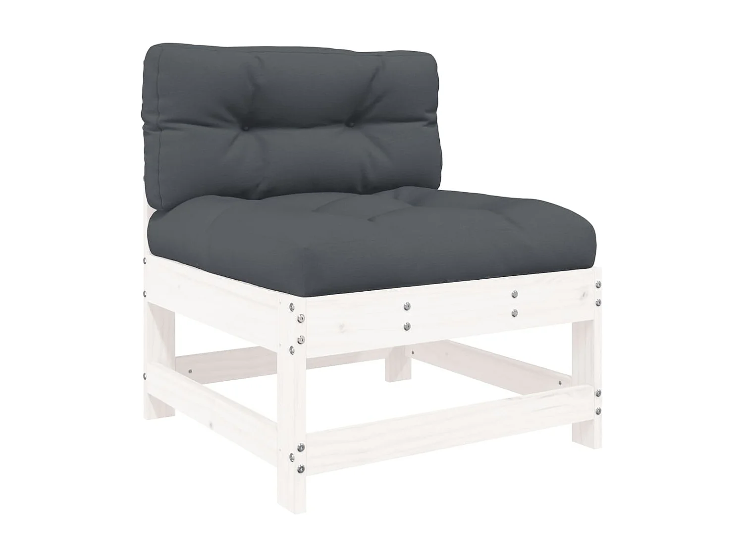 Set Divani da Giardino 10 pz con Cuscini Legno Massello Bianco