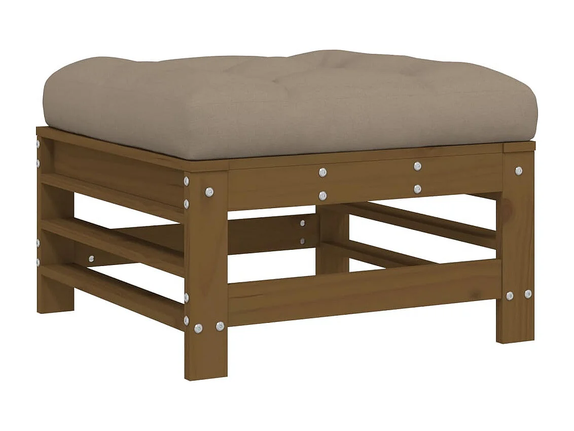 5-delige Loungeset met kussens massief hout honingbruin