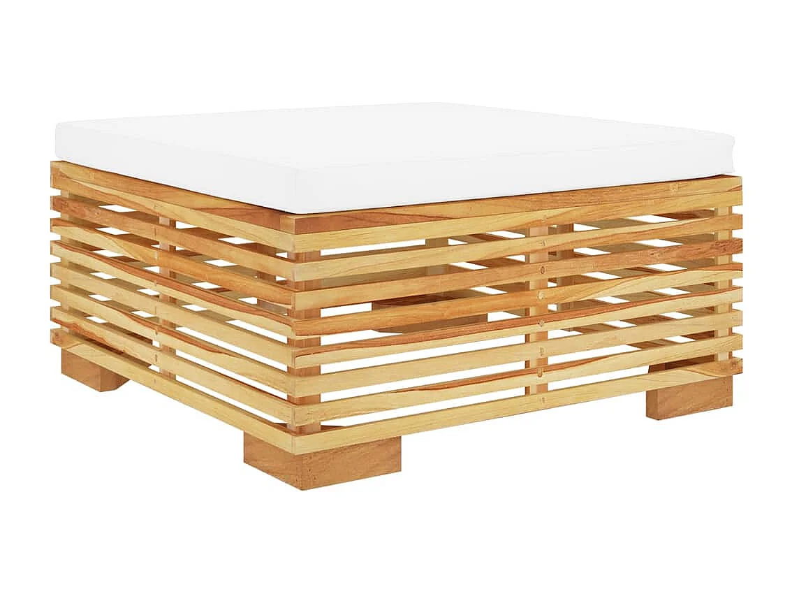 Salon de jardin 6 pcs avec coussins Bois de teck solide