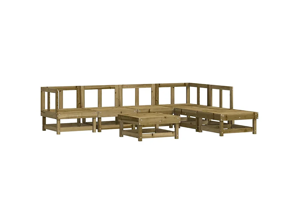 Salon de jardin 7 pcs bois de pin imprégné
