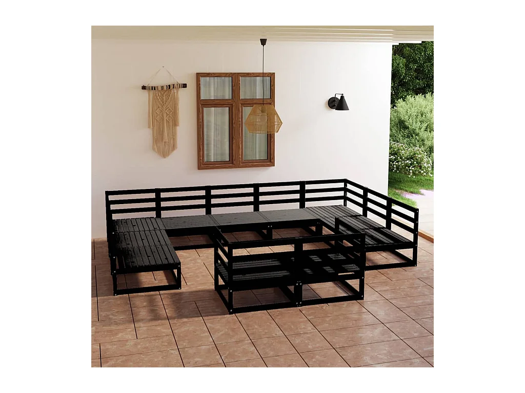 11-delige Loungeset massief grenenhout