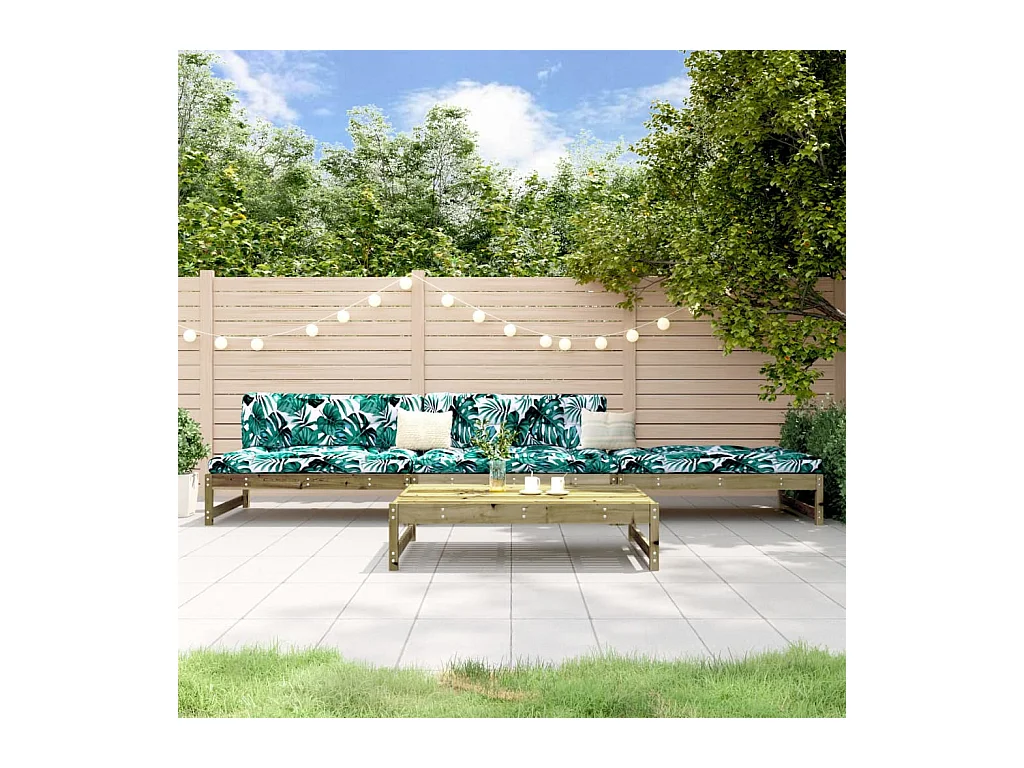 Set Salotto da Giardino 4 pz in Legno Impregnato di Pino