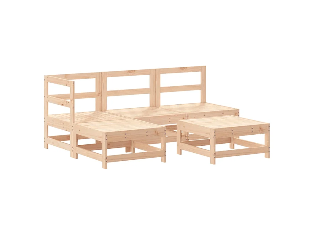 5-delige Loungeset massief grenenhout