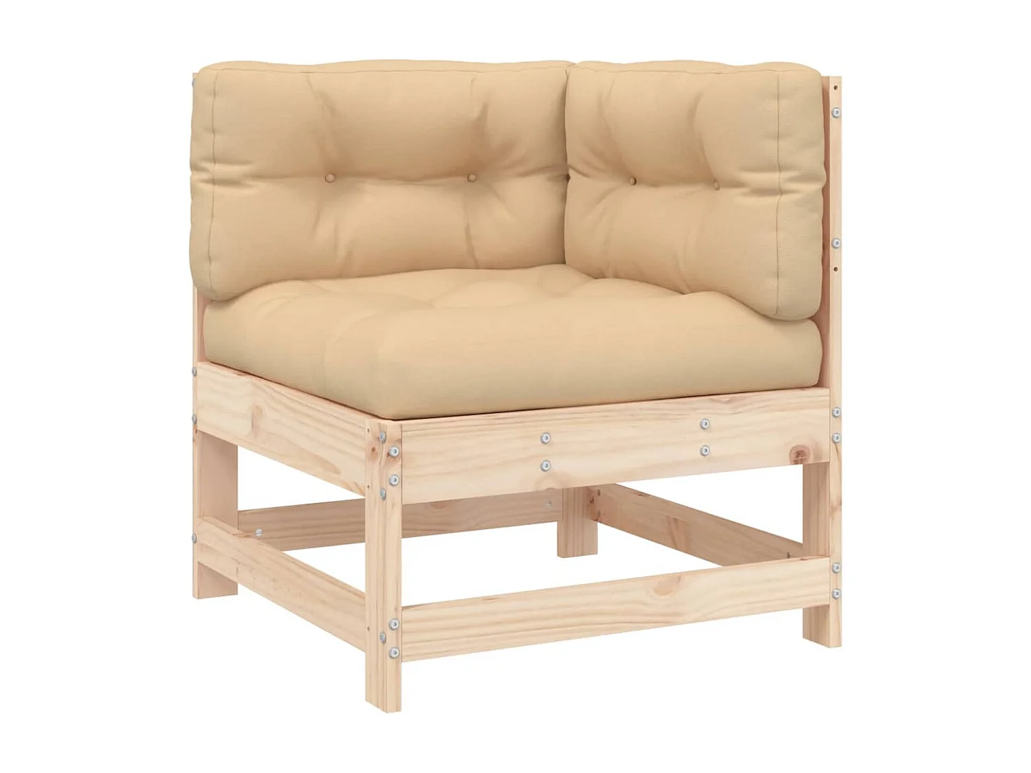 Salon de jardin 6 pcs avec coussins bois massif