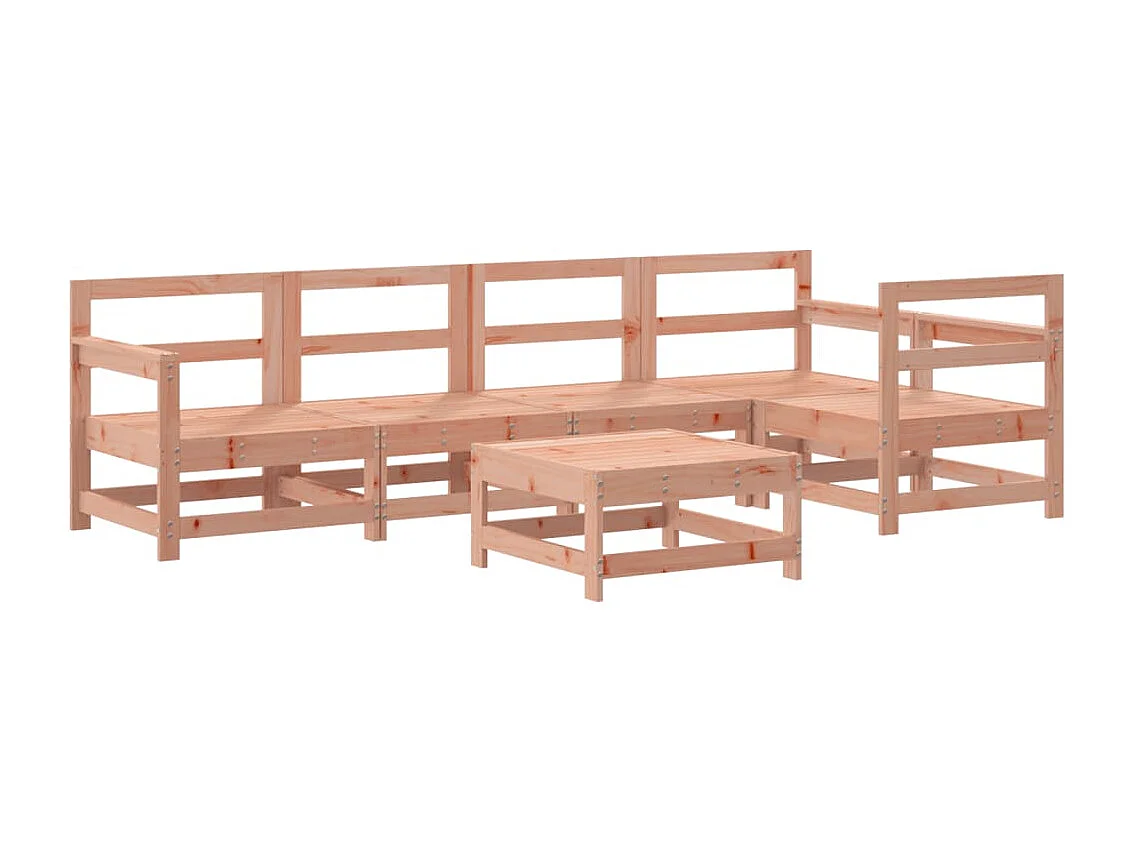 6-tlg. Garten-Lounge-Set Massivholz Douglasie
