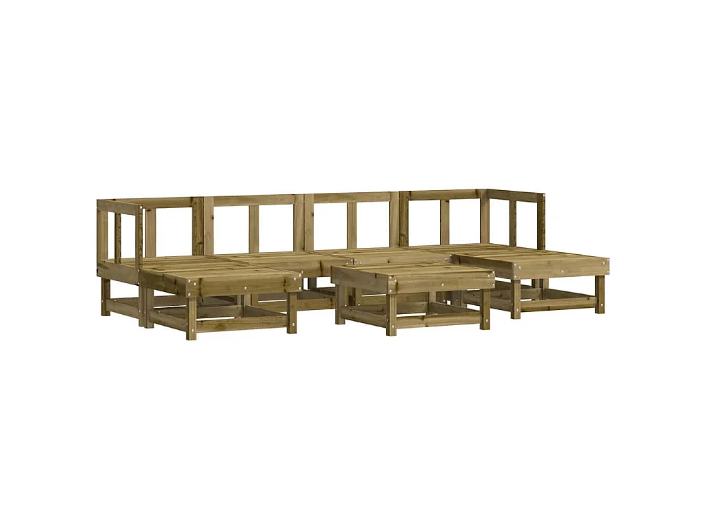 7-tlg. Garten-Lounge-Set Kiefernholz Imprägniert