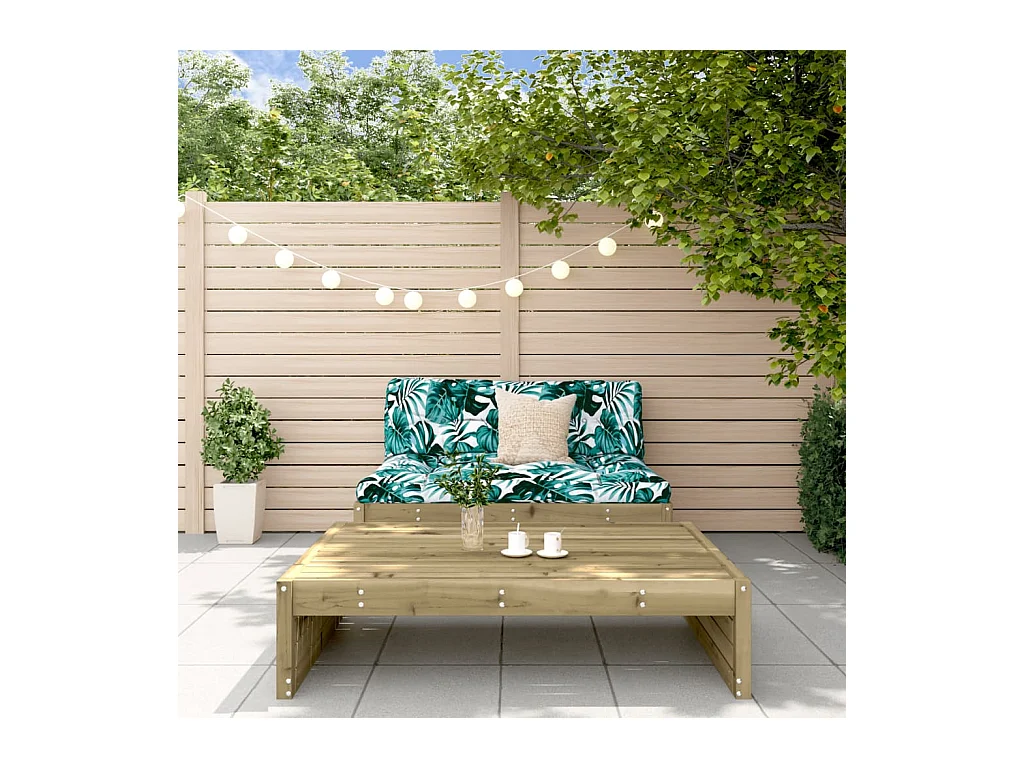 Set Divani da Giardino 2pz con Cuscini Legno Impregnato di Pino