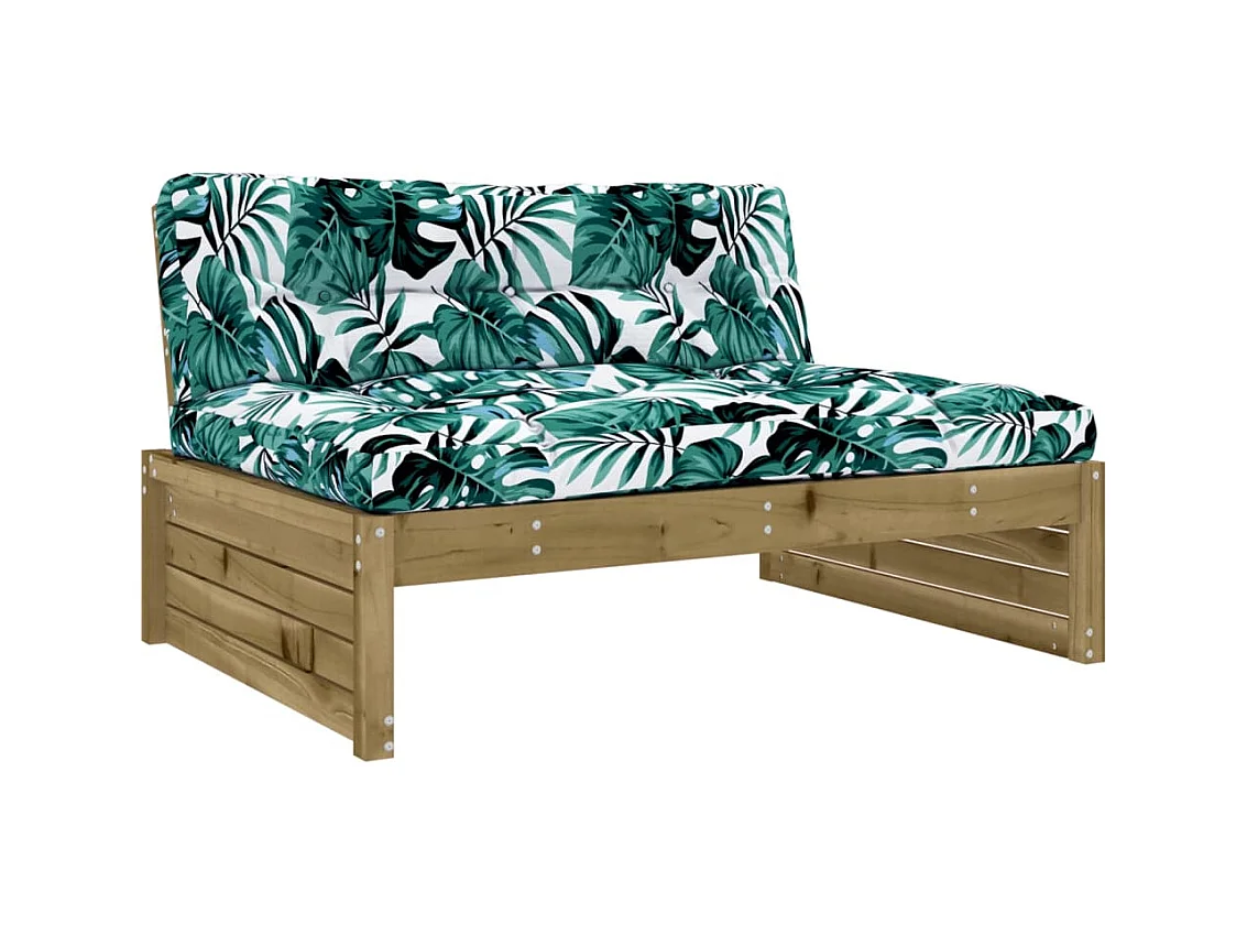 Set Divani da Giardino 2pz con Cuscini Legno Impregnato di Pino