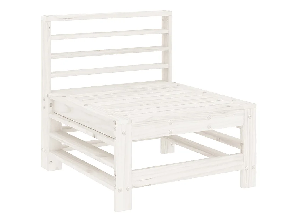 7-delige Loungeset massief grenenhout wit