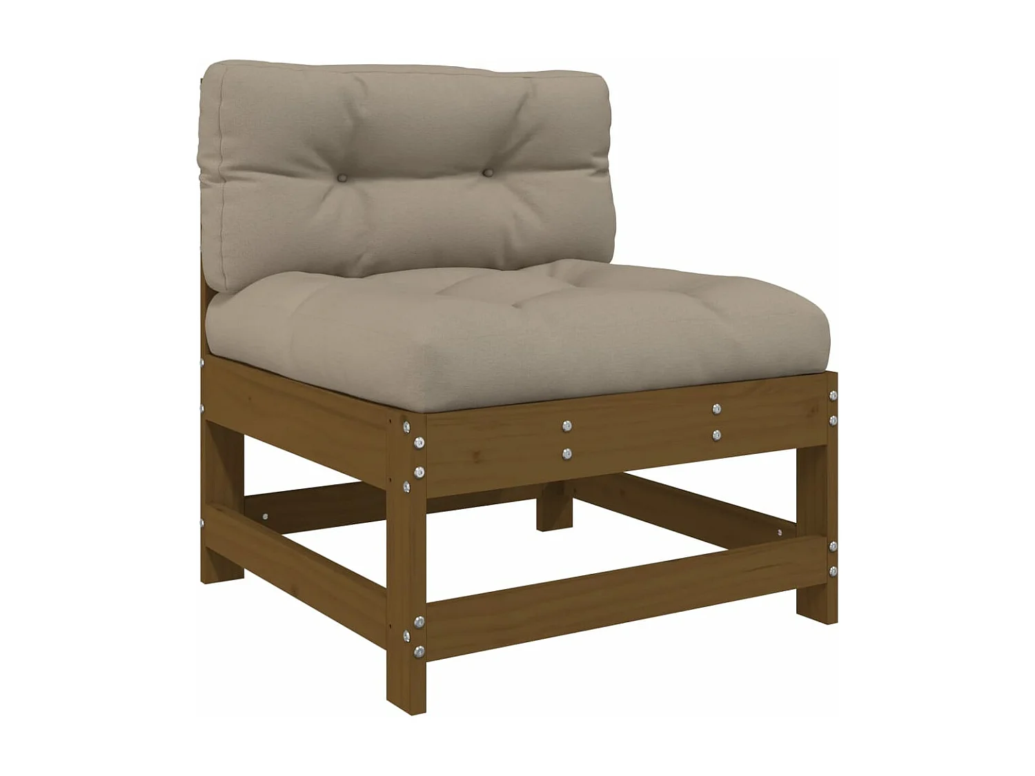 7pcs conj. lounge jardim+almofadões madeira maciça castanho-mel