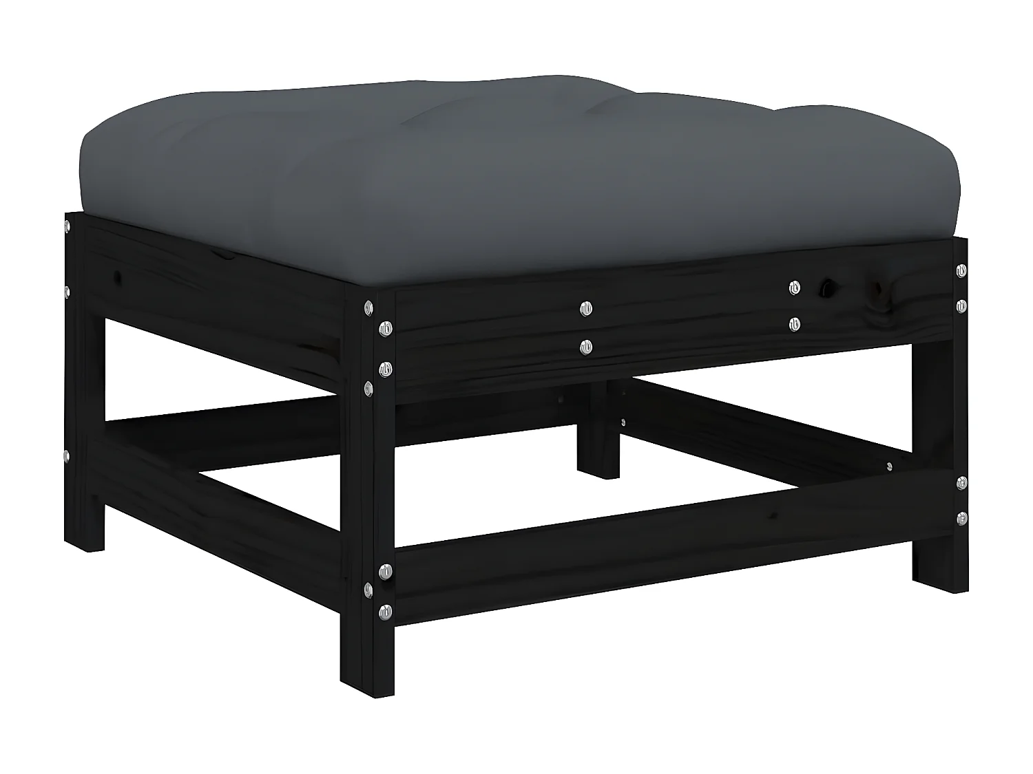 Juego de muebles de jardín 4 pzas y cojines madera maciza negro