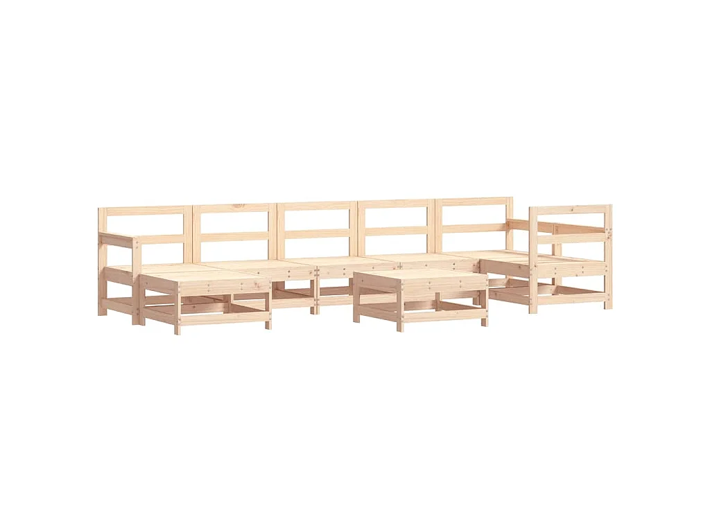 8-delige Loungeset massief grenenhout