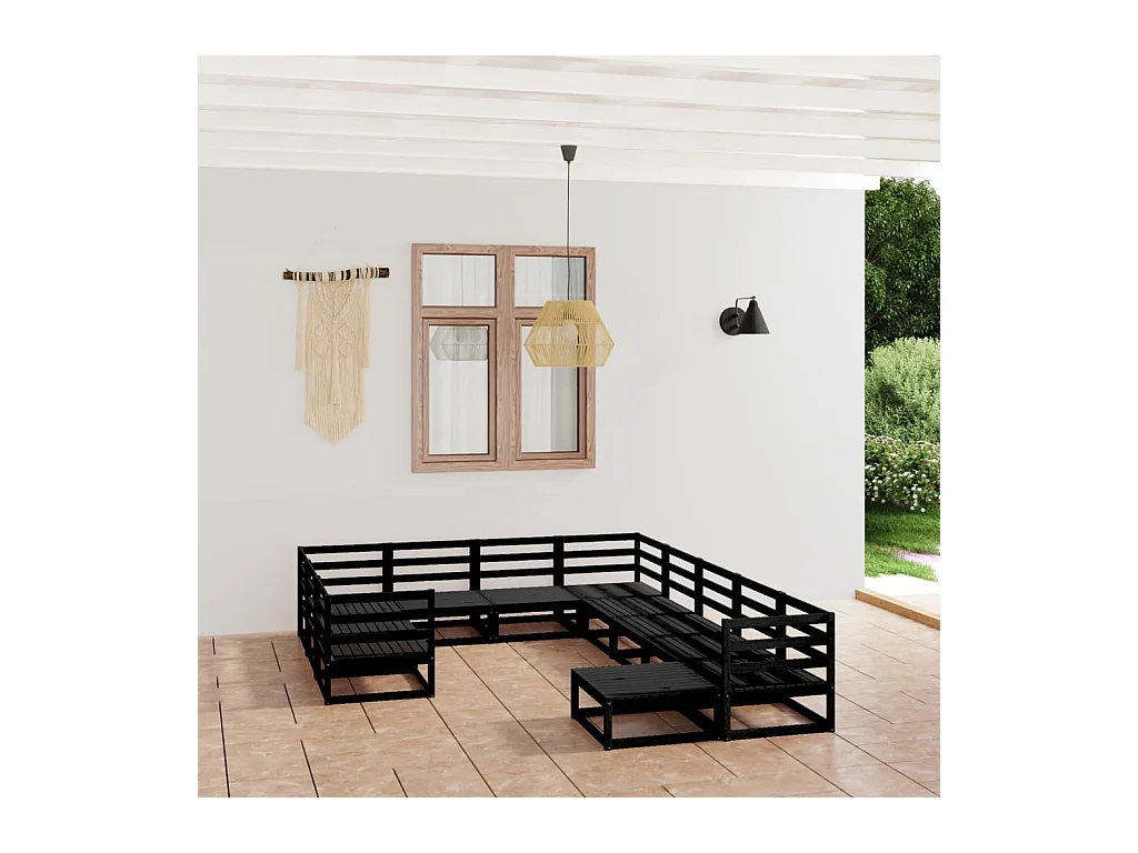 11-delige Loungeset massief grenenhout