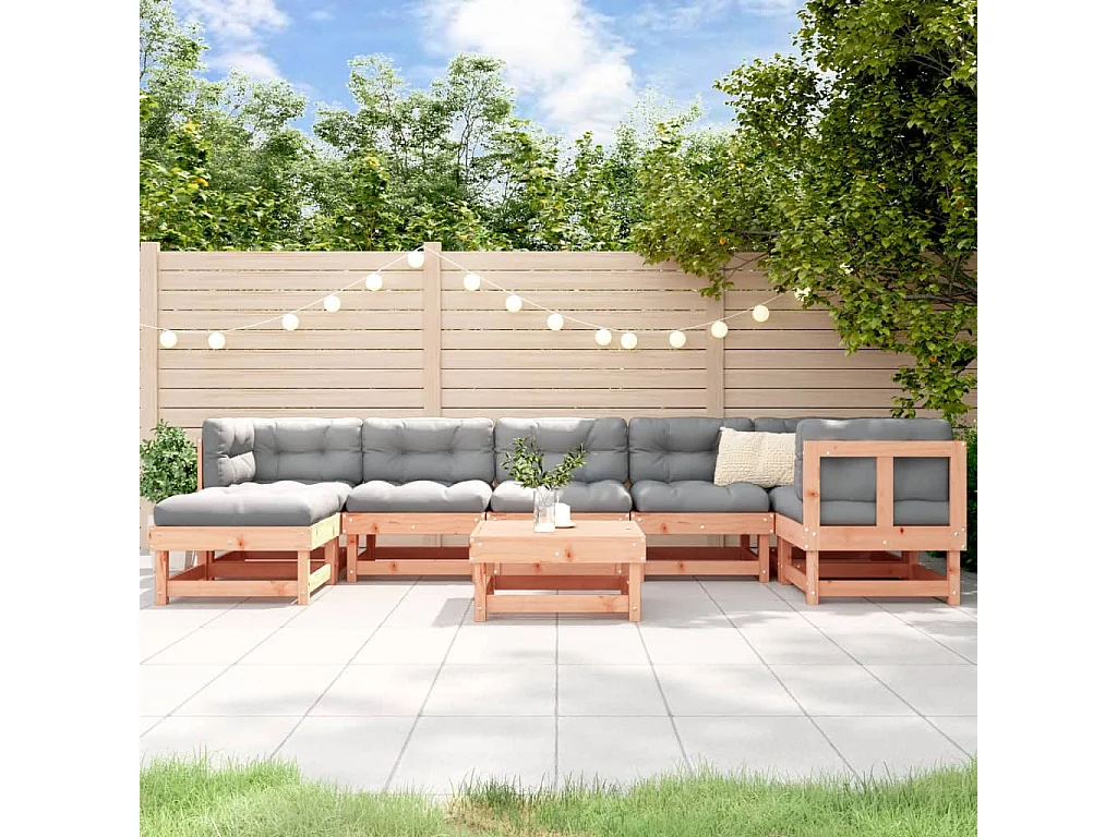 Salon de jardin 8 pcs bois massif douglas