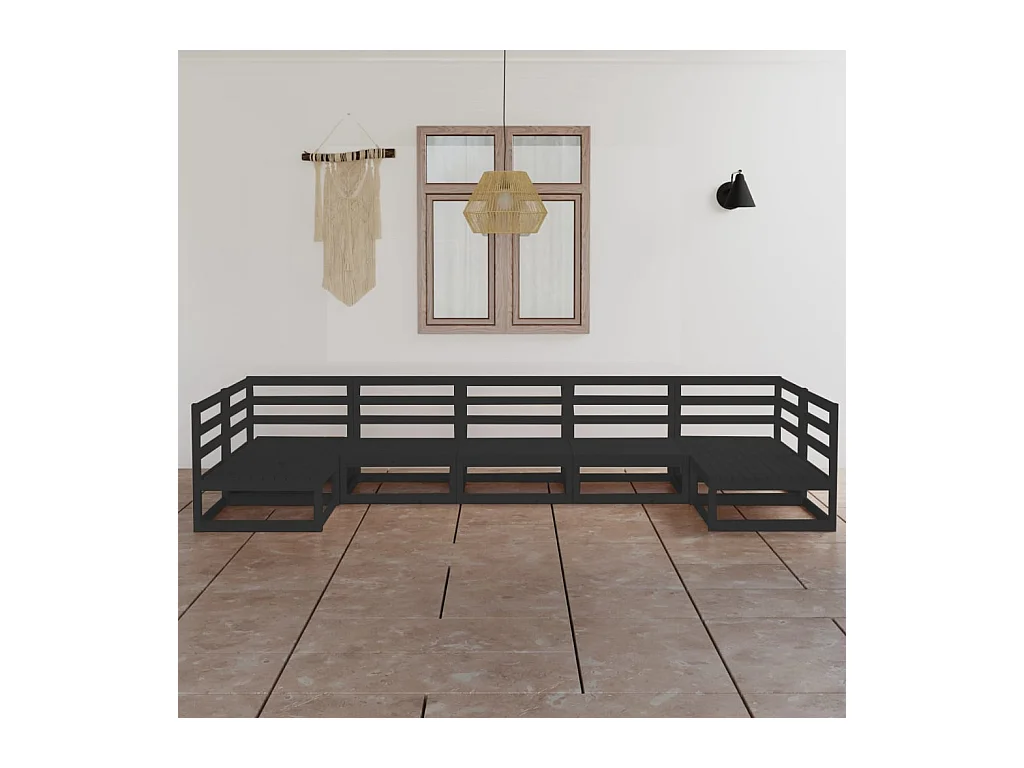 Set Divani da Giardino 7 pz in Legno Massello di Pino