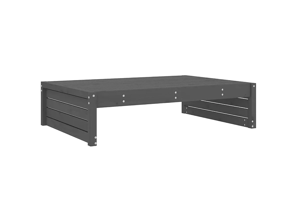 2-delige Loungeset massief grenenhout grijs